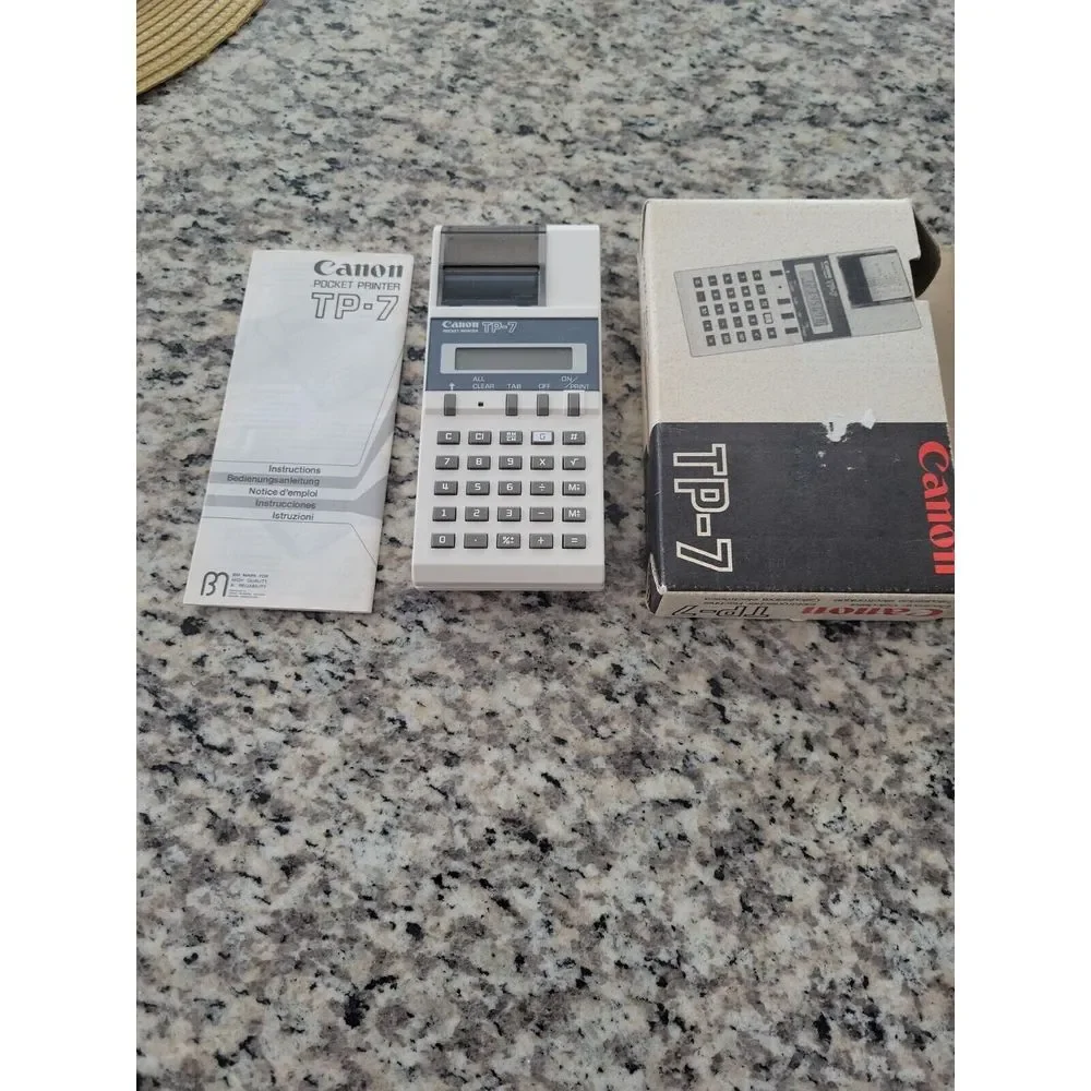 Vintage Canon TP-7 Pocket Printer Calculator with Original Box and Manual Japan‎